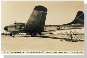 Tucson, Arizona/AZ Postcard, B-19 Airplane, Davis-Monthan AFB