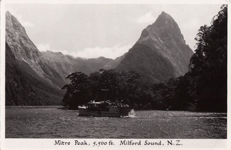 Postcard Mitre Peak Milford Sound New Zealand