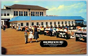 Vtg Ocean Grove NJ Homestead Restaurant on the Boardwalk 1960s Postcard