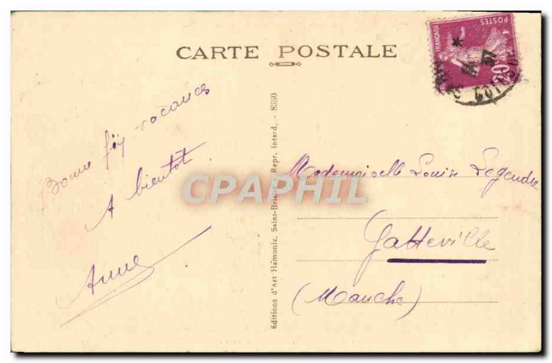 Old Postcard Saint Brieuc Monument Anatole Le Braz