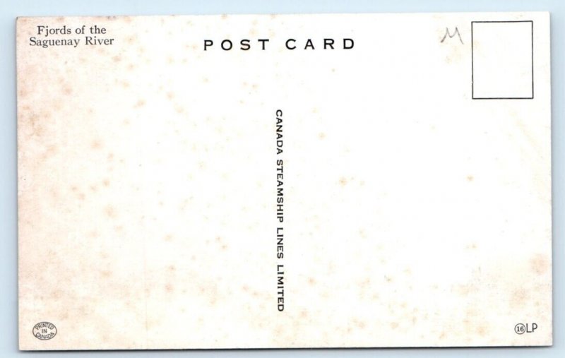 Fjords of the Saguenay River Canada artist Postcard