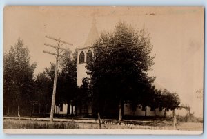 Woonsocket South Dakota SD Postcard RPPC Photo Catholic Church 1910 Antique