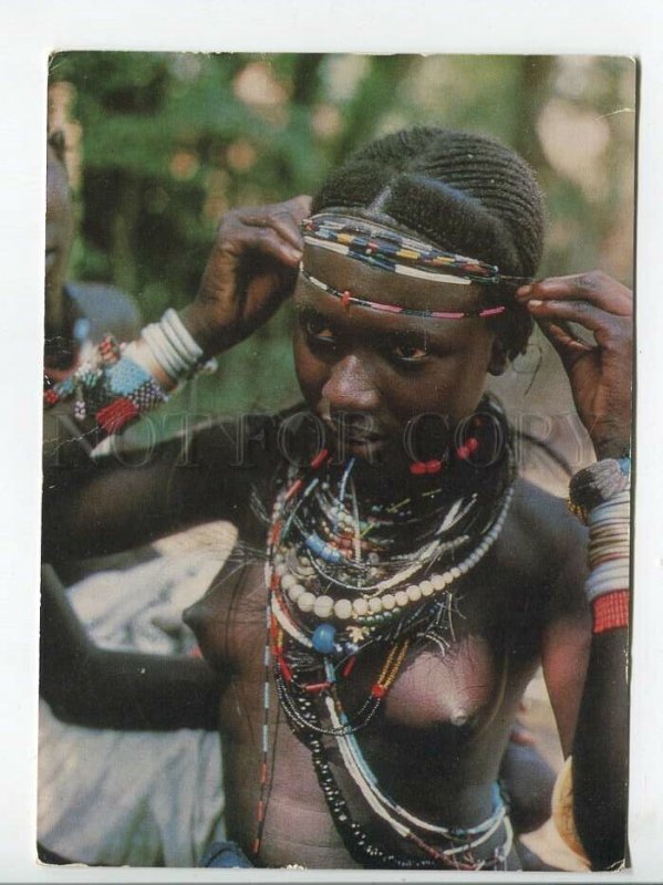 464521 1965 year Africa Ivory Coast nude girl Anuak postcard