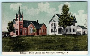 NEWBURGH, New York NY ~ REFORMED DUTCH CHURCH & Parsonage c1910s  Postcard