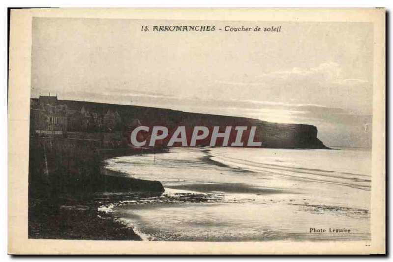 Old Postcard Arromanches Sunset