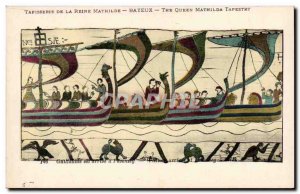 Postcard Old Bayeux Tapestry of Queen Matilda William arrived in Pevensey