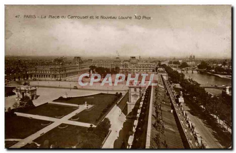 Paris - 1 - La Place du Carrousel and New Louvre - Old Postcard