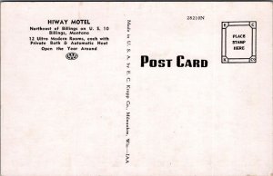 Postcard Hiway Motel Northeast Billings Montana MT