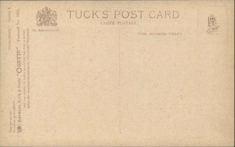 TUCK Postcard GILBERT WRIGHT Coaching Series I Train Station Dogs Luggage