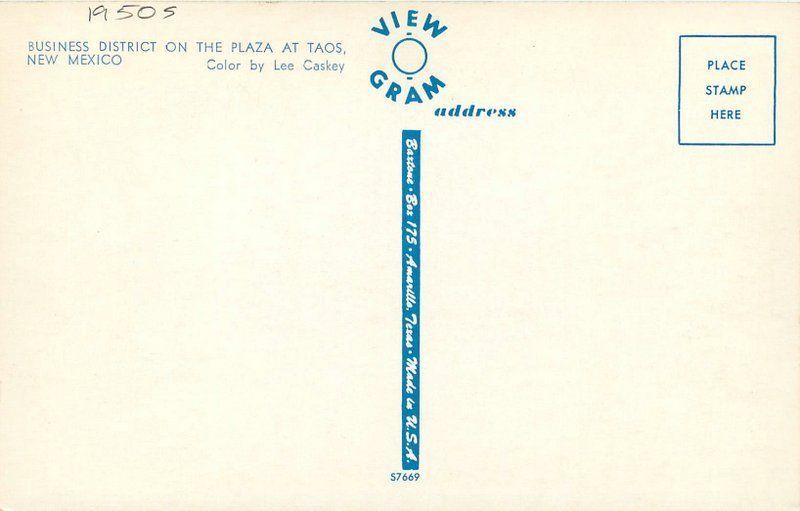 Autos Baxtone Business District Plaza 1950s Taos New Mexico Caskey 10285