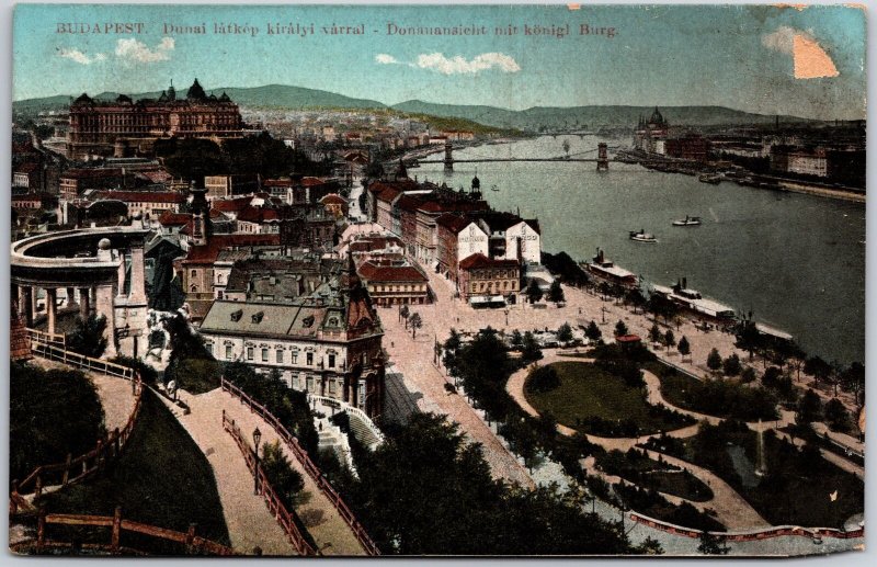 Budapest Dunai Latkep Kiralyi Varral - Donauansicht Mit Konigl Burg Postcard