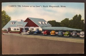 Vintage Postcard 1940's Cain's (Lobster House), N. Weymouth, Massachusetts (MA)