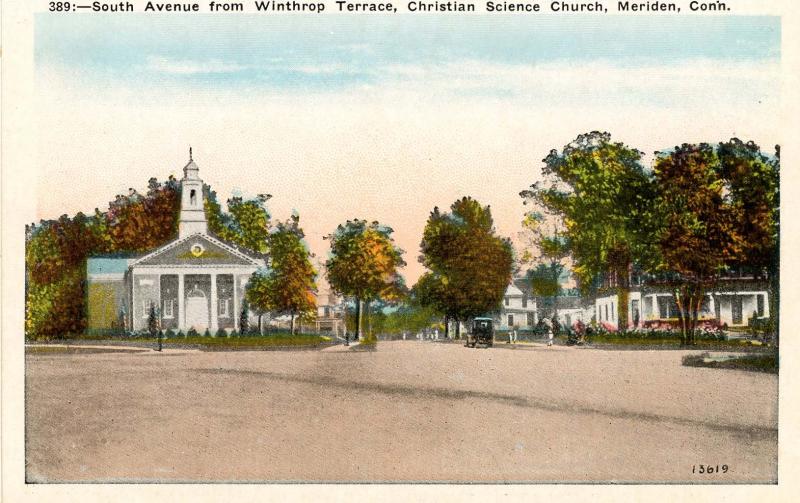 CT - Meriden.  South Avenue from Winthrop Terrace; Christian Science Church