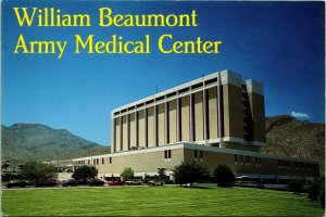 VINTAGE CONTINENTAL SIZE POSTCARD WILLIAM BEAUMONT ARMY MEDICAL CENTER 1989