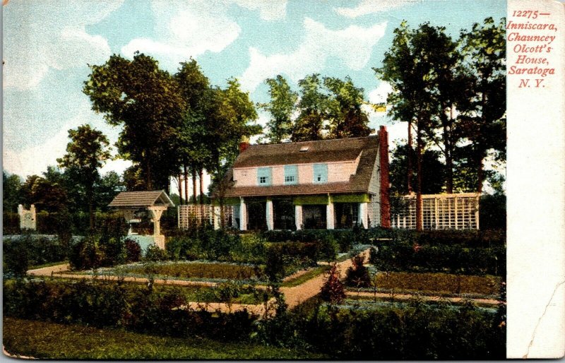 Vtg Saratoga New York Inniscara Chauncey Olcott's House Postcard