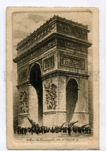 415645 FRANCE PARIS Arc de Triomphe  Vintage engraving postcard