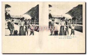 Stereoscopic Card - Cauterets - Road Railliere - Old Postcard