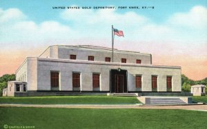 Vintage Postcard 1930's United States Gold Depository Fort Knox Kentucky K.Y.