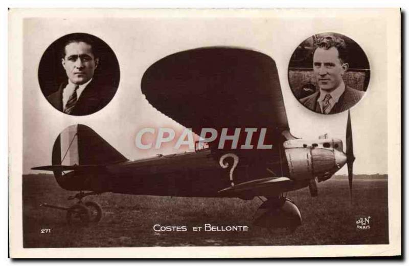 Old Postcard Jet Aviation Costes and Bellonte