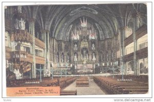 Interior, Notre Dame Church, The Nave, Montreal, Canada,  PU-1922