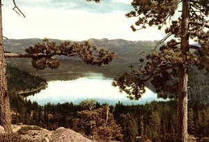 1950s DONNER LAKE CALIFORNIA HWY 40 RENO NV UNION 76 GASOLINE AD POSTCARD P209