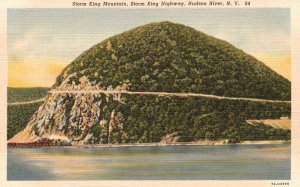 Vintage Postcard Storm King Mountain & Highway Husdon River New York CW Hughes