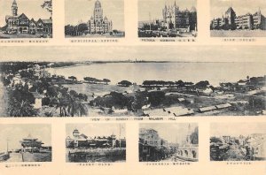 Bombay From Malabar Hill Victoria Terminus India Pydownie 1910s Vintage Postcard