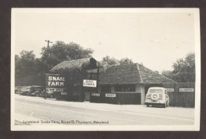 RPPC THURMONT MARYLAND JUNGLELAND SNAKE PARK WOODY REAL PHOTO POSTCARD