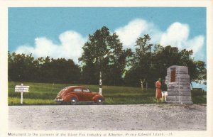 Postcard Monument Pioneers Silver Fox Industry Prince Edward Island Canada
