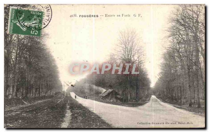 Old Postcard Fougeres Entry into Foret