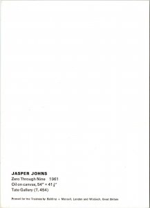 Zero Through Nine oil on canvas Jasper Jones Tate Gallery Postcard