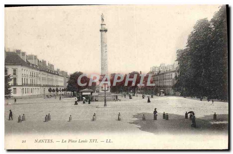 Old Postcard Nantes Place Louis XVI