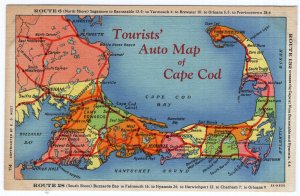 Tourists' Auto Map of Cape Cod