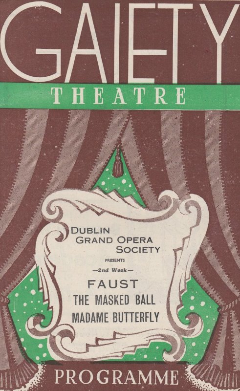 Faust Masked Ball Dublin Irish Opera Society Jack Harte Gaiety Theatre Programme