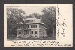 VT Vintage 1906 view YMCA Bldg PROCTOR VERMONT Postcard Carte Postale PC UDB