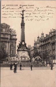 Belgium Brussels Bruxelles Monument Anspach Vintage Postcard C206