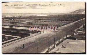 Old Postcard Deauville Beach Fleurie Set of Tennis took the casino