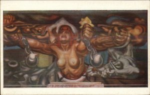 David Alfaro Siqueiros Mexican Social Realism Nude Woman Chains Postcard