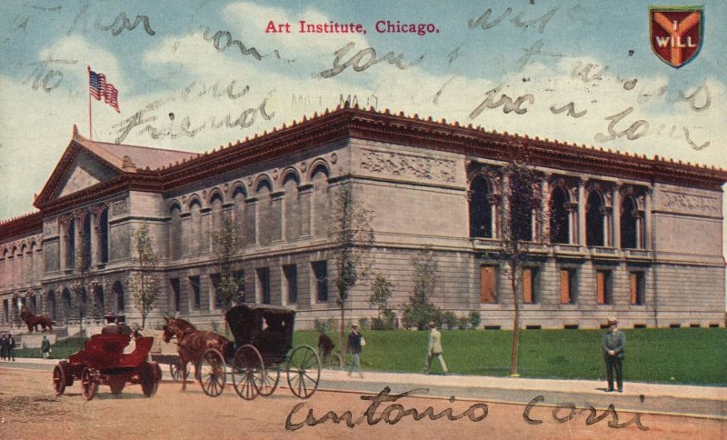 Vintage Postcard 1911 The Art Institute of Chicago's Grant Park Chicago Illinois