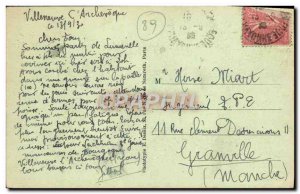 Old Postcard Villeneuve L & # 39Archeveque Place And & # 39Ecole Des Garcons