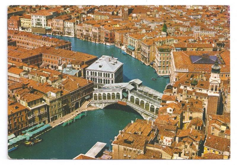 Italy Venezia Venice Grand Canal Rialto Bridge Aerial View