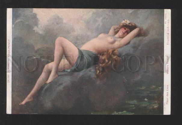 077649 Semi-Nude MERMAID Water Flower by PENOT vintage SALON