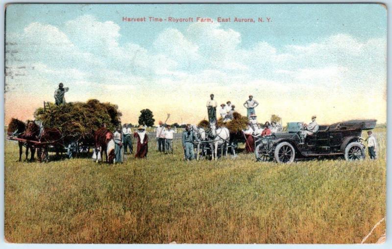 EAST AURORA, New York  NY   Harvest Time ROYCROFT FARM  1914  Postcard