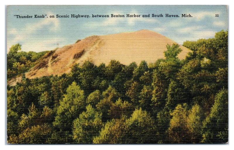 Thunder Knob on Scenic Highway between Benton Harbor & South Haven, MI Postcard