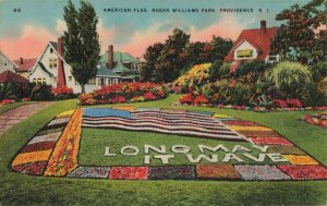 American Flag, Roger Williams Park, Providence, R.I. Postcard