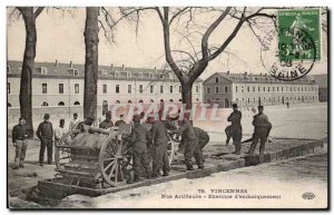 Vincennes Old Postcard Our gunners Exercise & # 39embarquement (soldiers mili...