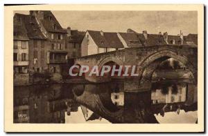Old Postcard Espalion The Gothic Bridge 13th