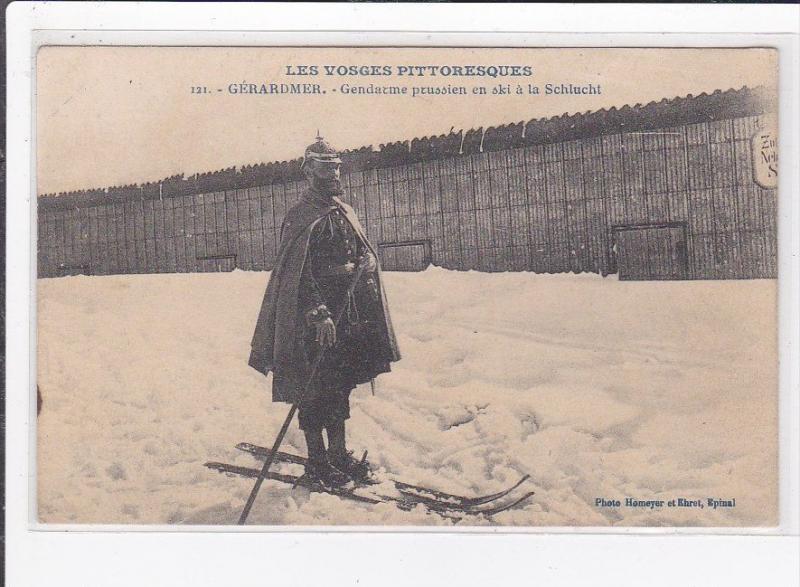 GERARDMER : gendarme prussien en ski a la schlucht - tres bon etat