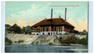 c1910's A View Of City Power House Columbus Indiana IN Unposted Antique Postcard