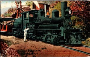 Mountain Climbing Locomotive Engine, Mt. Tamalais CA Vintage Postcard P49